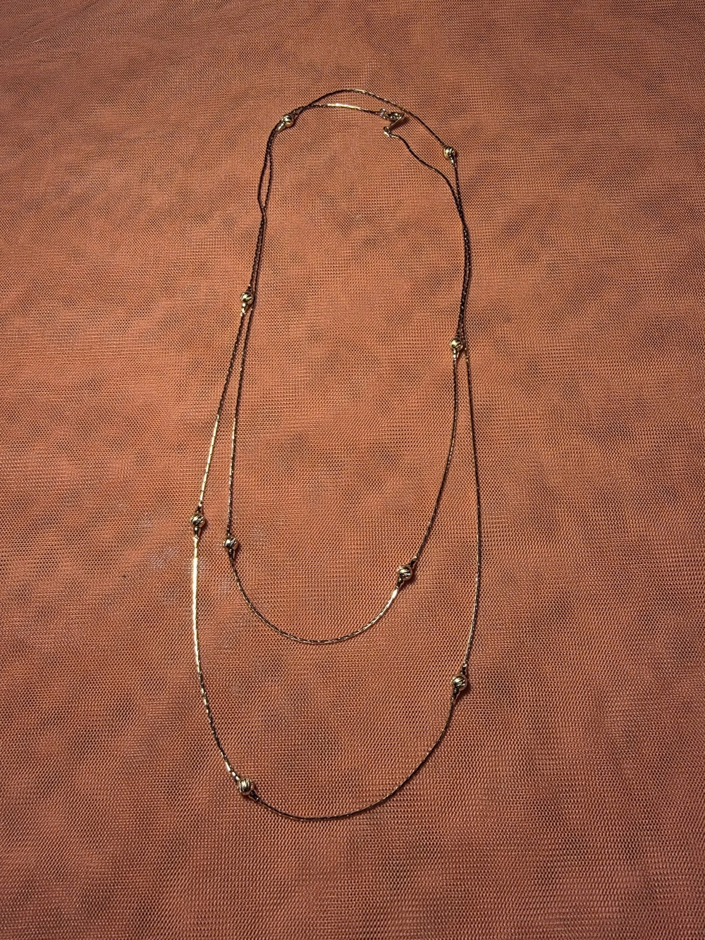 Delicate Gold Tone Multi-Strand Beaded Necklace - Women Jewelry